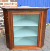 Georgian mahogany corner cupboard with glass panel door W 99cm Ht 98cm D 61cm