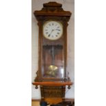 Vienna regulator clock with 8 day spring driven movement Ht 110cm W 39cm