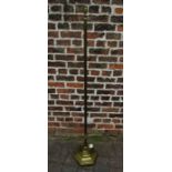 Heavy brass standard lamp with ornate pattern