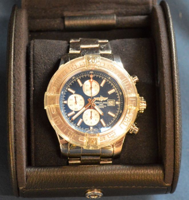 Breitling Super Avenger II steel gents chronograph wristwatch with plastic bezel protector, - Image 2 of 7