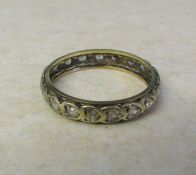 15ct gold full eternity ring with paste stones size O/P weight 2.2 g