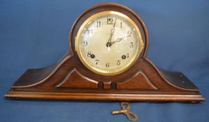 Mahogany cased Ansonia America Napoleon hat clock Ht 24cm L48cm