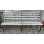 Garden bench with wrought iron frame L 177cm