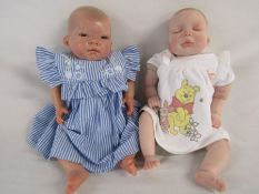 2 Reborn baby dolls - 18" weighted hand crafted and painted baby doll with closed eyes and Bountiful