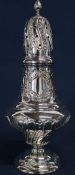 Silver sugar caster with repousse work, Sheffield 1967, 6.1ozt