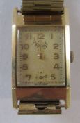 9ct gold Verity Gent's watch with fixo-flex stretch strap casing marked Dennison 375 A.L.D 707894