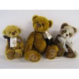 3 Isabelle Collection teddy bears - 'Mitchell' limited edition 202/400 - 'Jonah' limited edition