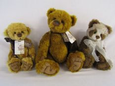 3 Isabelle Collection teddy bears - 'Mitchell' limited edition 202/400 - 'Jonah' limited edition