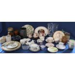 Selection of decorative ceramics including Doulton Dickens Ware plates, Regency Ware King George III
