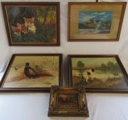 Selection of pictures to include paintings by Janet Mitchell