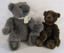 Gund grey smiling bear, signed on foot limited edition 297/350 and Sharon Queen of Bears limited