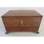 19th century wooden jewellery box approx. 34.5cm x 22cm x 20cm