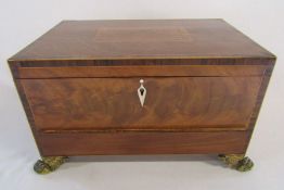 19th century wooden jewellery box approx. 34.5cm x 22cm x 20cm