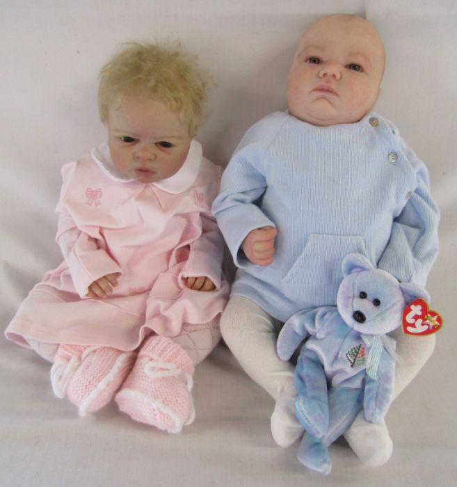 2 Reborn baby dolls - 21" realborn 'Landon' awake by beautiful babies by artist Jennifer Felt,