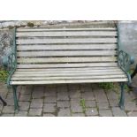 Garden bench with cast iron ends L129cm