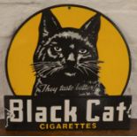 Black Cat cigarettes enamel sign Ht 31cm W 31cm