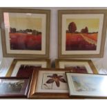 A selection of prints including Louth and Steve Thoms and a farming photograph