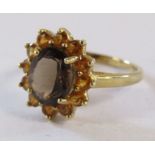 9ct gold QVC ring set with quartz - ring size U/V - total weight 4.5g