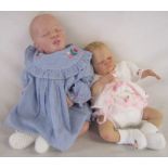 2 Reborn baby dolls - 16" weighted 'Preemie' baby doll with closed eyes and painted hair and 20"