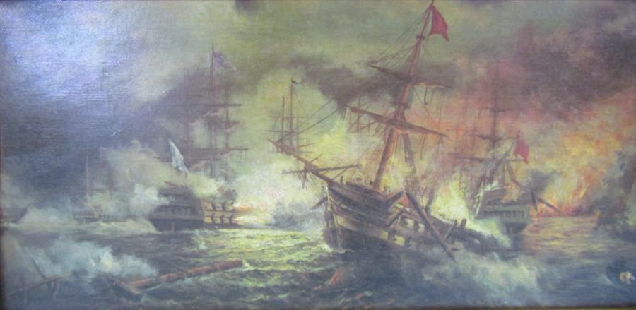 Pair of framed prints depicting Armada vessels - Image 2 of 6