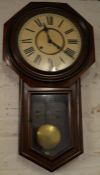 Ansonia Clock Co. New York  drop dial wall clock