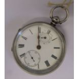 Silver pocket watch Chester 1886 D 5.5 cm, the movement inscribed H Taylor 119 Masbro Street,