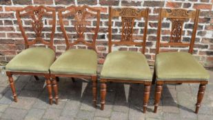 Two pairs of Victorian dining chairs