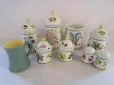 Denby tankard and a collection of Dunoon Nature Trail storage jars