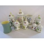 Denby tankard and a collection of Dunoon Nature Trail storage jars