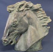 Bronzed effect pottery sculpture of a horse head after J Smatt, Austin Sculpture, height 30cm (a few