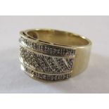 9kt gold and diamond gentleman's ring - total weight 6.53g - ring size W