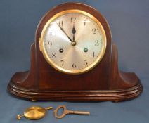 Junghans mahogany cased Napoleon hat mantel clock