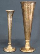 2 silver vases with weighted bases, Birmingham 1964 & 1967