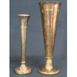 2 silver vases with weighted bases, Birmingham 1964 & 1967