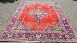 Multi coloured Persian tabriz carpet 335cm by 245cm