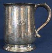 Large silver tankard (with engraved initials) London 1943 14ozt