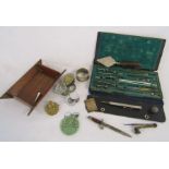 Selection of small collectables to include 'The Mascot' Edward Baker pencil, possibly jade pendant