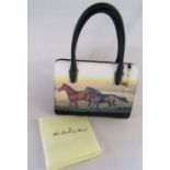 Danbury Mint 'Thoroughbreds' handbag by Mandie Haywood with dust cover - missing shoulder stap