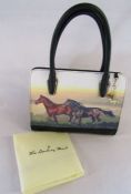 Danbury Mint 'Thoroughbreds' handbag by Mandie Haywood with dust cover - missing shoulder stap