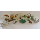 Collection of ceramics to include Crown Devon and some miniature Chinese figures, some items showing
