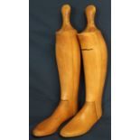 Pair of Roberts (Bootmakers Piccadilly Arcade) wooden boot trees, approximately 27cm toe to heel