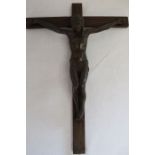 Bronze crucifix signed Villandre (Dr Charles Villandre, surgeon at Saint Joseph Hospital, Paris)