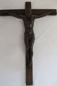 Bronze crucifix signed Villandre (Dr Charles Villandre, surgeon at Saint Joseph Hospital, Paris)