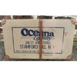 Vintage Oceana Laundry box with leather strap 61cm x 34.5cm