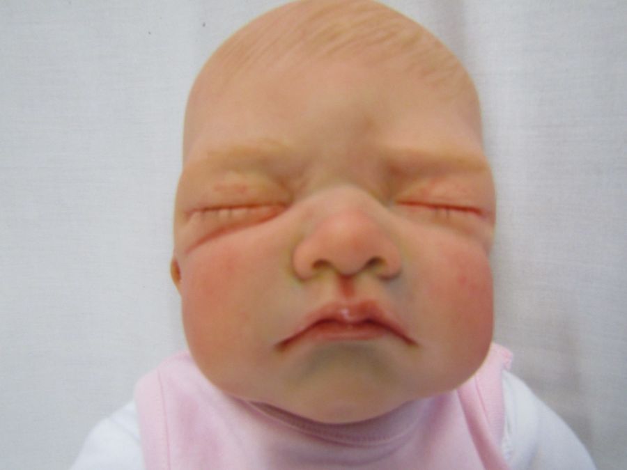 2 Reborn baby dolls 20" weighted doll with closed eyes and painted hair and a Romie Strydom head and - Image 3 of 13