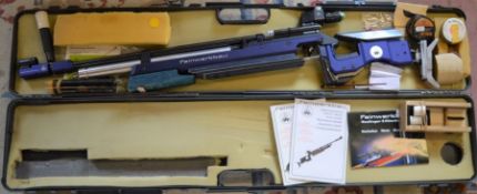 Feinwerk P70 match .177 air rifle with carry case with empty pressurized gas bottle