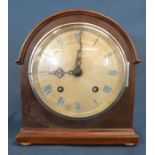 Heavy domed top English striking clock with Roman numerals Ht 22cm