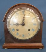 Heavy domed top English striking clock with Roman numerals Ht 22cm
