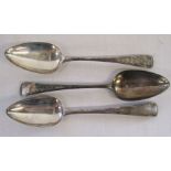 3 x Stephen Adams II 1799/1805 silver serving spoons total weight 6.32ozt