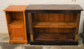 Victorian bookcase (L101cm D36cm Ht78cm) & a pot cupboard